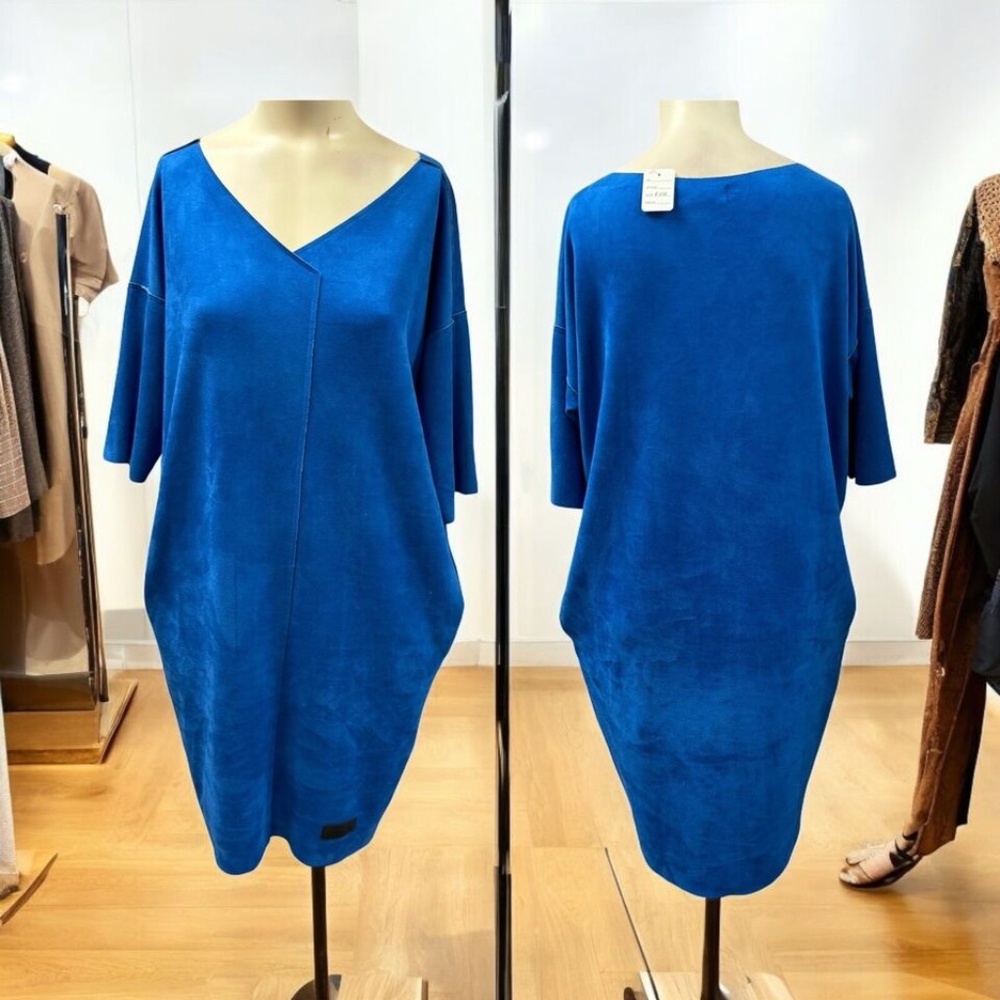 Para Mi, Women, Straight dress, Size S-M, Royal Blue, V-neck,Short sleeve.!